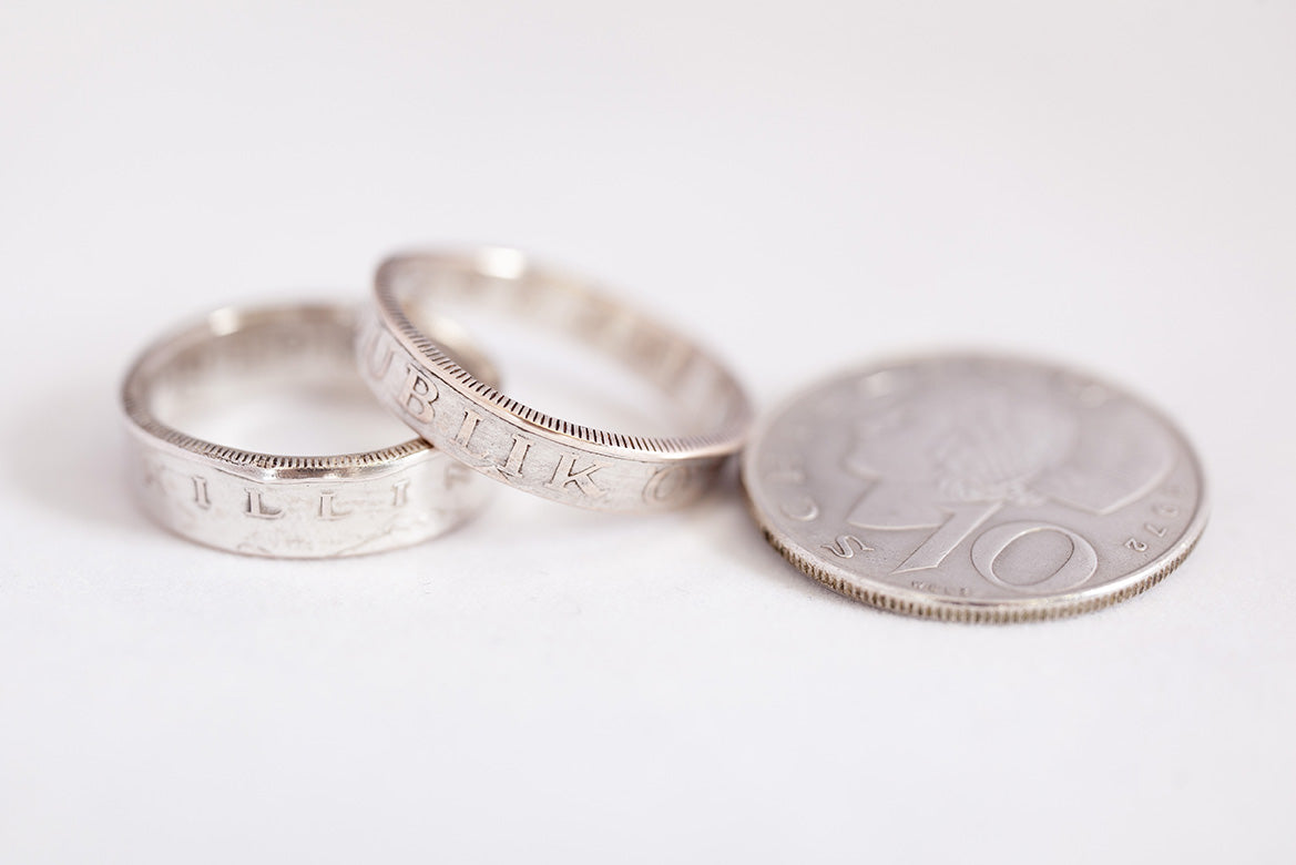 Ring aus 10Schilling Silbermünzen